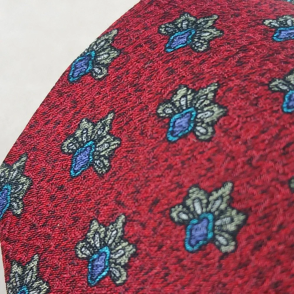 Ermenegildo Zegna 3.5x57 Mens Silk Tie Woven Geometric Lightweight‎